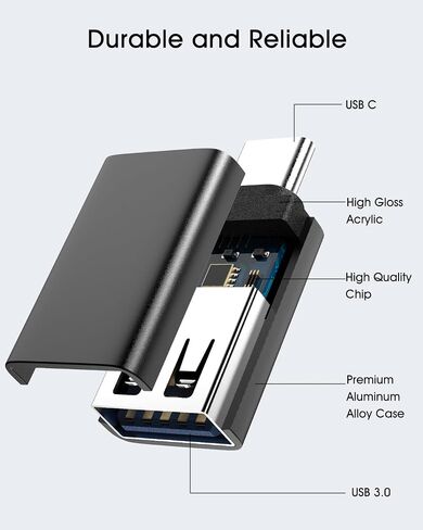 Yoozon USB C to USB Adapter 3 Pack,[Side-by-Side Use]USB Type C Male to USB 3.0 Female OTG Converter,Thunderbolt 4/3 to USB Adapter for iPhone 15 Pro Max Plus,MacBook Pro Air,Samsung Galaxy,iPad,Black in Saudi Arabia