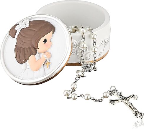 Precious Moments Communion Rosary with Box | Faith is The Light That Guides You Resin Box with Rosary | Communion Gift (Girl) in Saudi Arabia