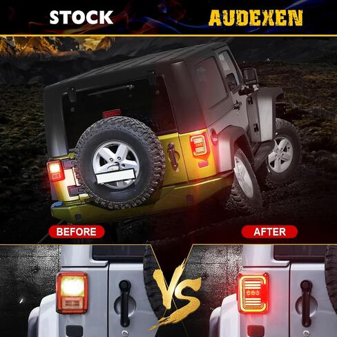 مصابيح خلفية LED AUDEXEN متوافقة مع Jeep Wrangler JK JKU 2007-2018، عدسات مدخنة بتصميم فريد على شكل C، مصابيح عكسية 20 وات، EMC مدمجة، متوافقة مع DOT، قطعتان in Kuwait