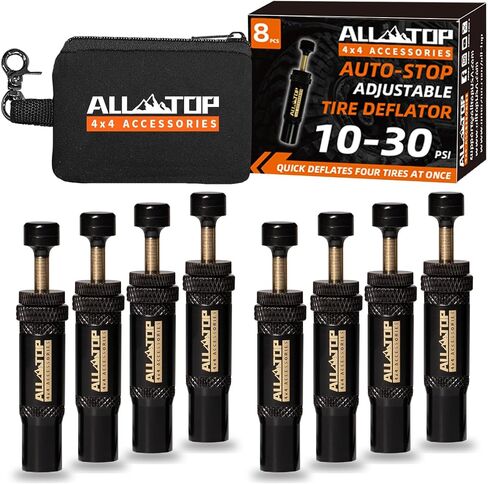 ALL-TOP Adjustable Auto-Stop Tire Deflator Valve Kit (10-30 PSI) 4 PCS Screw-on Tyre Air Down Tool for Offroad 4x4 in Saudi Arabia
