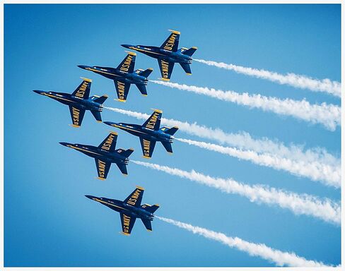 ArtDash Historic United States Military Photo ~ THE BLUE ANGELS Air Show (8"×10" w/Black Frame) in Kuwait