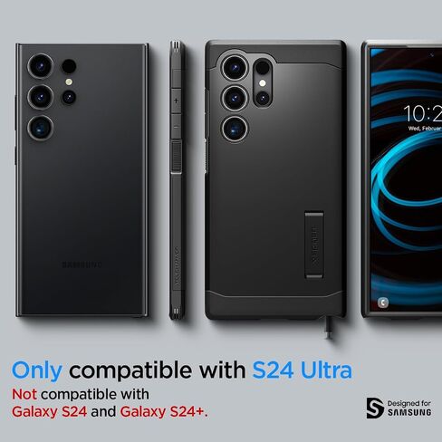 Spigen Tough Armor مصمم لهاتف Galaxy S24 Ultra [حماية من الدرجة العسكرية] [مسند] (2024) - أسود in Saudi Arabia