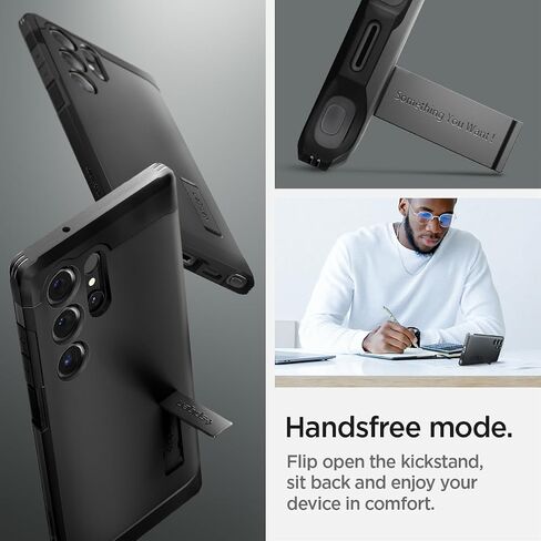Spigen Tough Armor مصمم لهاتف Galaxy S24 Ultra [حماية من الدرجة العسكرية] [مسند] (2024) - أسود in Saudi Arabia