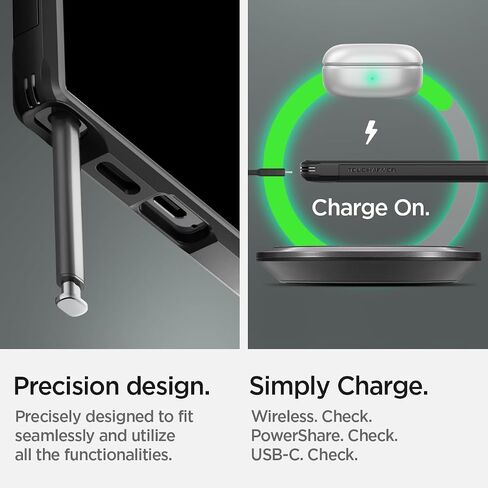 Spigen Tough Armor مصمم لهاتف Galaxy S24 Ultra [حماية من الدرجة العسكرية] [مسند] (2024) - أسود in Saudi Arabia