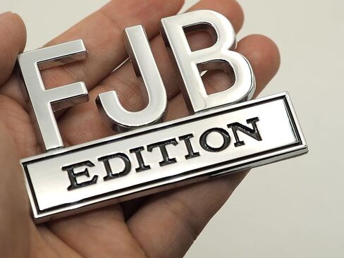 2 حزمة FJB Edition Emblem 3D Fender Badge صائق استبدال شاحنة السيارة للمركبات العالمية والسيارات والشاحنات وسيارات الدفع الرباعي كروم أسود in Kuwait