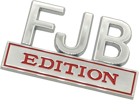 2 حزمة FJB Edition Emblem 3D Fender Badge صائق استبدال شاحنة السيارة للمركبات العالمية والسيارات والشاحنات وسيارات الدفع الرباعي كروم أسود in Saudi Arabia