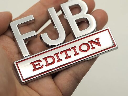2 حزمة FJB Edition Emblem 3D Fender Badge صائق استبدال شاحنة السيارة للمركبات العالمية والسيارات والشاحنات وسيارات الدفع الرباعي كروم أسود in Saudi Arabia