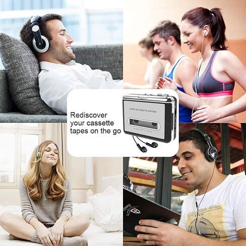 مشغل أشرطة كاسيت، مسجل جهاز Walkman المحمول، أشرطة إلى محول رقمي MP3 مع سماعة رأس، مشغل موسيقى صوت كاسيت قديم in Kuwait
