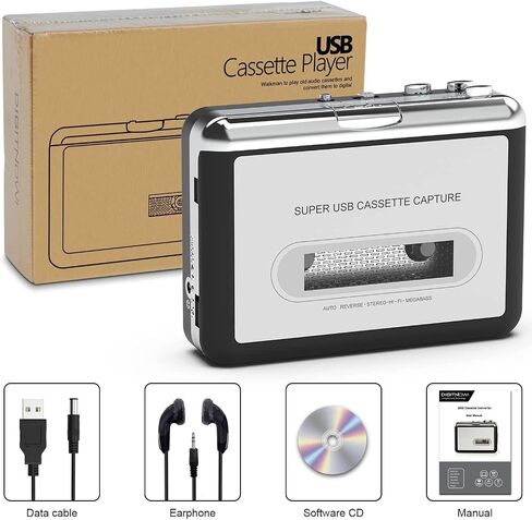مشغل أشرطة كاسيت، مسجل جهاز Walkman المحمول، أشرطة إلى محول رقمي MP3 مع سماعة رأس، مشغل موسيقى صوت كاسيت قديم in Kuwait