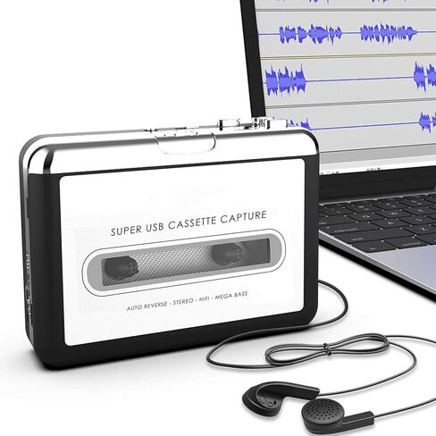 مشغل أشرطة كاسيت، مسجل جهاز Walkman المحمول، أشرطة إلى محول رقمي MP3 مع سماعة رأس، مشغل موسيقى صوت كاسيت قديم in Kuwait