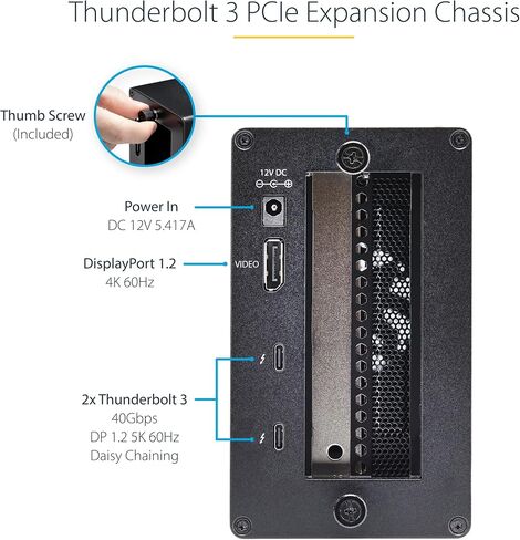 StarTech.com Thunderbolt 3 PCIe Expansion Chassis, External Enclosure W/Dual PCI Express Slots, PCIe Box for Laptops/Desktops/All-in-Ones, 8K/4K Output Via TB3/DP 1.4 (2TBT3-PCIE-ENCLOSURE) in Saudi Arabia