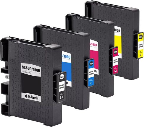 SG500 SG1000 حبر التسامي الجديد متوافق مع طابعة Sawgrass Virtuoso SG500 SG1000، مع أحدث شريحة ولا توجد مشكلة في الرقم التسلسلي AB (4 عبوات، أسود/سماوي/أرجواني/أصفر) in Kuwait