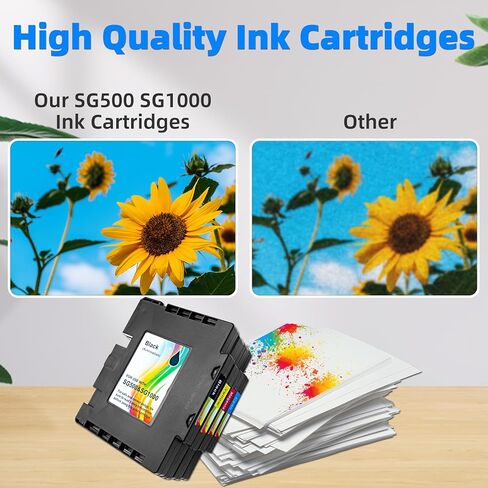 خرطوشة حبر محدثة متوافقة مع طابعة Sawgrass Virtuoso SG500 SG1000، خرطوشة حبر SG500 SG1000 مطورة 3.03 SG500 SG1000 خرطوشة حبر - 2 أسود، 2 سماوي، 2 أرجواني، 2 أصفر - 8 عبوات in Kuwait