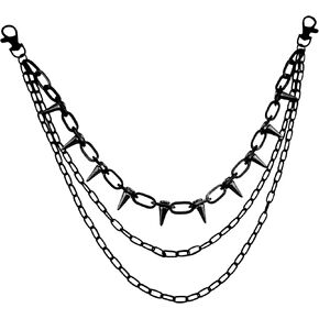 Black Pants Chain For Men Cool Punk Wallet Chain With Lobster Clasps Hip Hop Jean Chains For Men Punk Belt Chains Pocket Chain