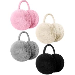 4 Pcs Warm Ear Muffs Winter Earmuffs Cute Ear Covers for Kids Outdoor Activities Warmth
