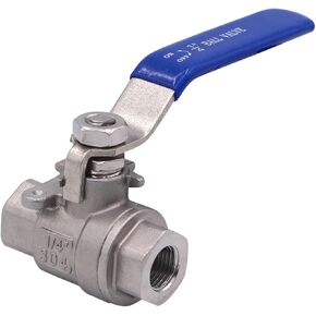 DERNORD Full Port Ball Valve Stainless Steel 304 Heavy Duty for Water, Oil, and Gas with Blue Locking Handles (1" NPT)