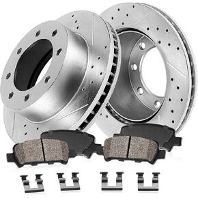 Callahan Rear Brake Kit For 2000 2001 2002 Dodge Ram 2500 3500 Replacement Brake Rotors and Ceramic Brake Pads