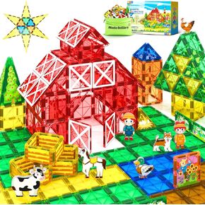 Magnetic Tiles Road Set with Cars for Toddlers, Magnetic Blocks for Kids Ages 3-5 4-8 5-7, Gifts for 3+ Year Old Boys Girls Kids Toys Classroom Must Haves, Magnet Building Blocks Expansion Pack