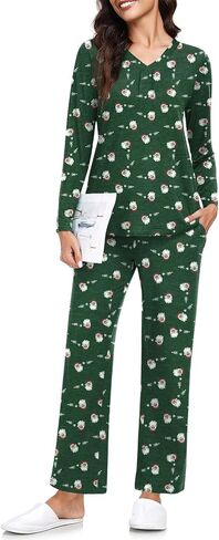 Anydeer Women Pajama Sets Long Sleeve Loungewear Fall 2 Piece Sleepwear Top Pjs Pants With Pockets in Saudi Arabia