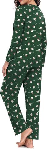 Anydeer Women Pajama Sets Long Sleeve Loungewear Fall 2 Piece Sleepwear Top Pjs Pants With Pockets in Saudi Arabia