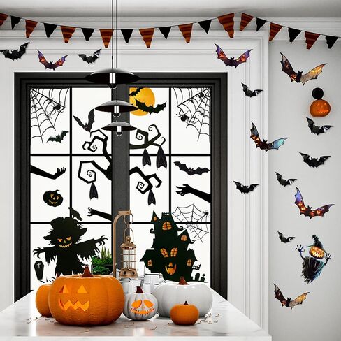 118 Pcs Christmas Window Clings Christmas Window Clings,Christmas Elf Snowflake Window Stickers,Double Sided Static Window Clings for Christmas Window Decals in Saudi Arabia