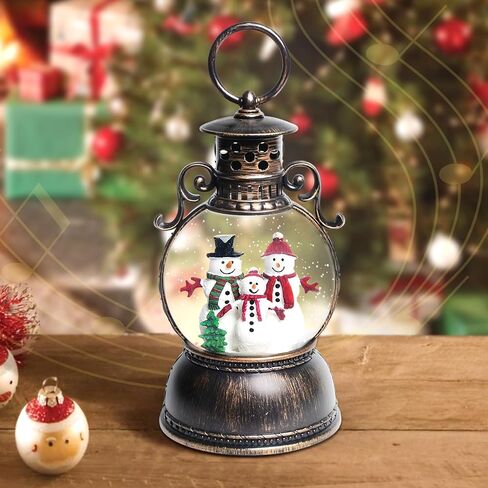 Christmas Snow Globes, Christmas Snow Lantern with 8 Songs, 6H Timer Battery & USB Powered Glitter Music Box for Christmas Table Decorations Home Decor in Kuwait