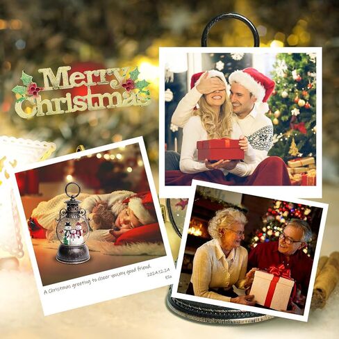 Christmas Snow Globes, Christmas Snow Lantern with 8 Songs, 6H Timer Battery & USB Powered Glitter Music Box for Christmas Table Decorations Home Decor in Kuwait