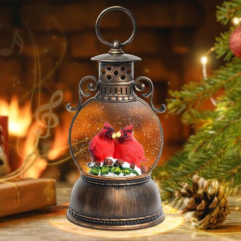 Christmas Snow Globes, Christmas Snow Lantern with 8 Songs, 6H Timer Battery & USB Powered Glitter Music Box for Christmas Table Decorations Home Decor in Kuwait