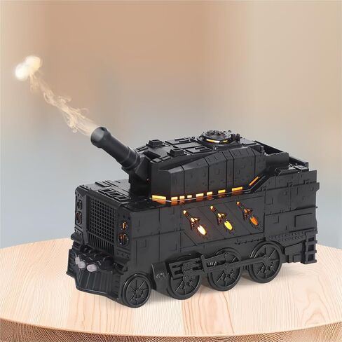 Essential Oil Diffuser,300ml Train Diffuser,Train Humidifier,Remote Control,Cool Mist Humidifier with 2 Light 2 Mist Mode,Auto Shut-Off for Home Office Hotel Kids Bedroom (Small Train Silvery) in Saudi Arabia