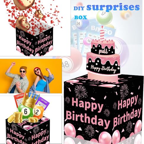 صندوق نقود عيد ميلاد سعيد لسحب الهدايا النقدية، صندوق هدايا مفاجئ لصناديق النقود مع بطاقة سحب و30 كيسًا شفافًا، مجموعة DIY، طرق مضحكة لتقديم المال كهدية للآباء والعشاق والأطفال والأصدقاء in Saudi Arabia