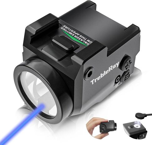 Nino Mini M 700 Lumens مصباح سلاح مدمج مثبت على السكك الحديدية مع مجموعة شعاع أخضر ومصباح يدوي، مغناطيسي USB قابل لإعادة الشحن، مصباح يدوي تكتيكي لسكك 1913 أو GL، بطارية مدمجة in Saudi Arabia