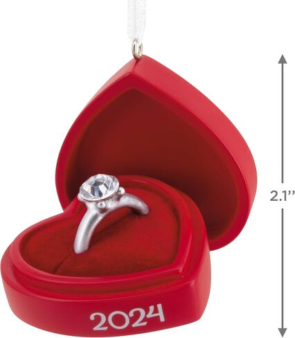 Hallmark Engagement Ring in Green Box 2024 Christmas Ornament in Saudi Arabia