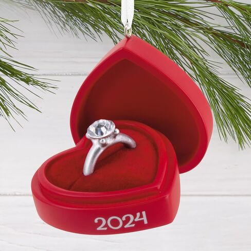 Hallmark Engagement Ring in Green Box 2024 Christmas Ornament in Saudi Arabia
