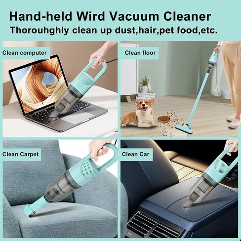 Cordless Vacuum Cleaner, 2-in-1 Lightweight Stick Vacuum w/100W Powerful Motor & Led Display, Portable Handheld Vacuum for Home Hard Floor Carpet Pet Hair, Pink in Saudi Arabia