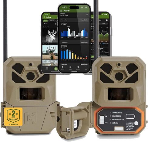 Moultrie Edge 2 Pro Cellular Trail Camera - Auto Connect Nationwide 4G LTE - On Demand 40MP Photo - 1440P Video with HD Audio - Ai False Trigger Elimination - 100 Ft Detection Range - No-Glow Flash in Kuwait