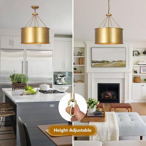 Black and Gold Chandeliers for Dining Room, 4-Light Farmhouse Dining Room Light Fixtures Over Table with Metal Shade, Height Adjustable Modern Hanging Pendant Light Fixtures for Bedroom Living Room in Saudi Arabia
