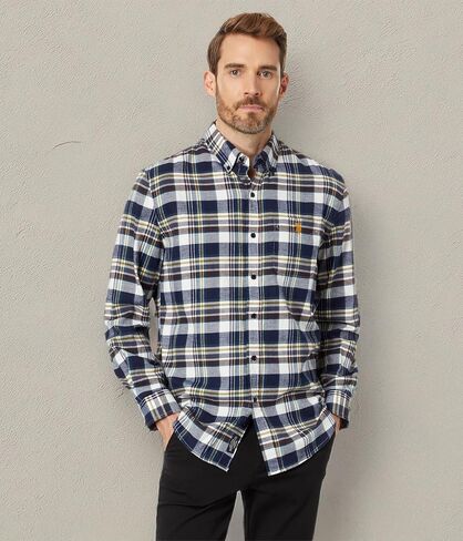 U.S. Polo Assn. Long Sleeve Yarn-Dye Stretch Peached Twill Woven Shirt in Saudi Arabia