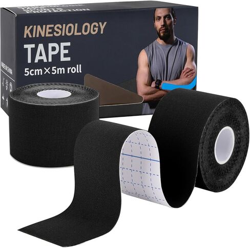 Kinesiology Tape Precut (2 Rolls) - Waterproof, Breathable, Hypoallergenic - Ideal for Muscle Support and Injury Recovery, 2 Inches x 16 Feet, Light Blue in Saudi Arabia