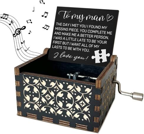 I Love You Wooden Music Box with Handle The Day I Met You I Found My Missing Piece Vintage Music Boxes Romantic Gifts for Wife Husband U R My Sunshine Music Box Couples Gifts for Her Him - DH391 in Saudi Arabia