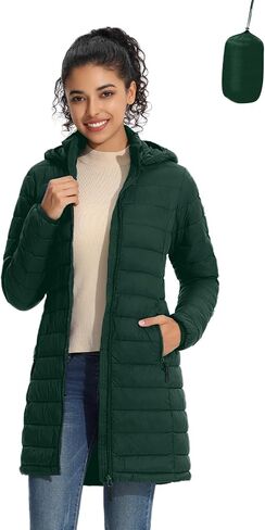 ZMC Packable Women Puffer Coat, Lightweight Water-Resistant Puffer Jacket Detachable Hood Slim-Fit Winter Coat for Women in Saudi Arabia