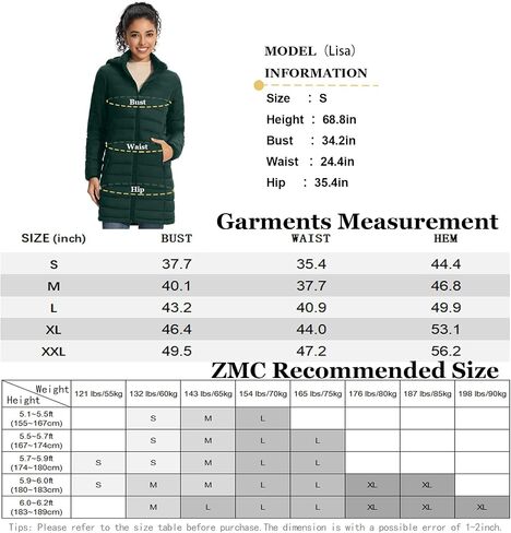 ZMC Packable Women Puffer Coat, Lightweight Water-Resistant Puffer Jacket Detachable Hood Slim-Fit Winter Coat for Women in Saudi Arabia