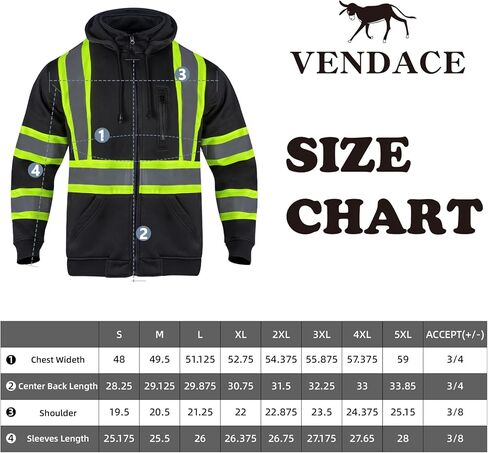 VENDACE High Visibility ANSI Class 1 Reflective Safety Fleece Sweatshirt Hoodie for Men with Detachable Hood(Royal blue,S) in Kuwait