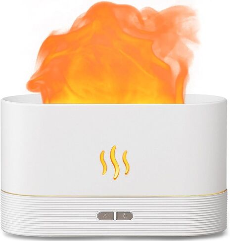 Essential Oil Diffusers, New Air Diffuser with Flame Lights Mist, 230ml Air Humidifier, Diffusers for Bedroom, Home, Office, Ultra Silent & Auto Off Function(Black) in Saudi Arabia