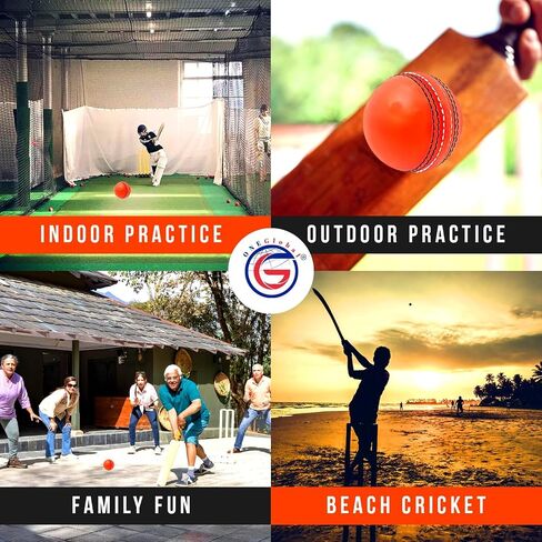 Soft Rubber Cricket Ball for Practice | Outdoor & Indoor Cricket Ball with Soft Core & Stitched Seam | Realistic Feel, True Bounce & Swing for Practice, Coaching, Honing Skills & Family Fun in Saudi Arabia