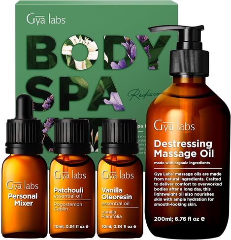 Gya Labs Good Vibes Essential Oil Set, Essential Oils For Diffusers For Home & Gift Set - Self-Care, Skin, Candle Making - Peppermint, Rosemary, Rose Geranium, Lemongrass, Roman Chamomile - 8 x 0.17oz in Saudi Arabia