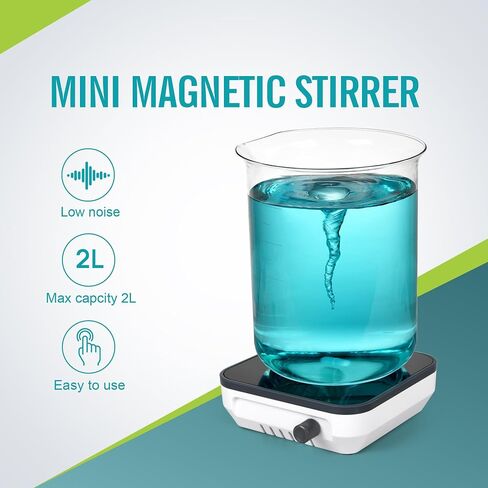 LICHEN Mini Magnetic Stirrer Hot Plate 300-1500rpm, Max Solution Heating 45℃(113℉), 110V Magnetic Hotplate Mixer with Stir Bar in Saudi Arabia