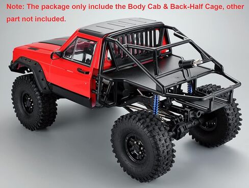 RC الزاحف الجسم الكابينة وهيكل نصف قفص خلفي لـ 1/10 RC الزاحف TRX4 SCX10 90046 AT4 Redcat GEN 8 Scout II (أصفر) in Saudi Arabia
