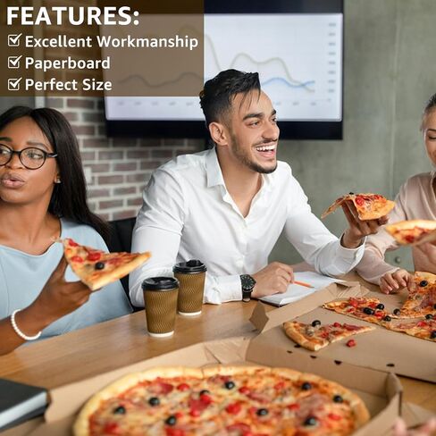 RHBLME 30 Pack Kraft Pizza Boxes Bulk, 7.3" x 7.3" x 1.6" Small Pizza Boxes Corrugated Cardboard Boxes, Reusable Pizza Box Oven Takeaway Packaging Boxes Keeps Pizza Cake Cookies Fresh in Saudi Arabia
