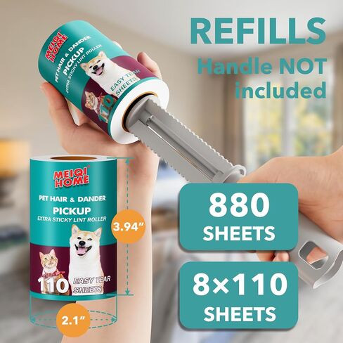 Lint Rollers for Pet Hair Extra Sticky, 660 Sheets Value Set Lint Roller with 3 Upgraded Handles, 6 Rollers Portable Pet Lint Remover for Clothes, Furniture, Carpet, Dog & Cat Hair Removal in Saudi Arabia