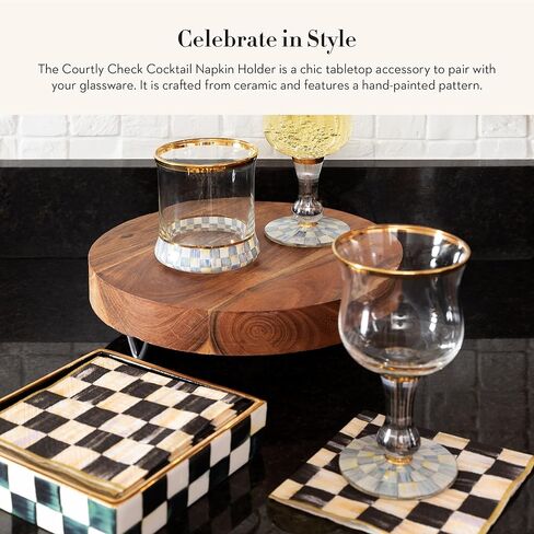 MACKENZIE-CHILDS Courtly Check Luncheon Napkin Holder, Kitchen Napkin Holder for Table and Countertop in Kuwait